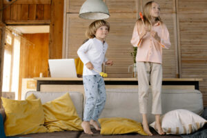 Kids playing on couch