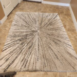 Rug cleaned halfway